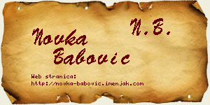 Novka Babović vizit kartica